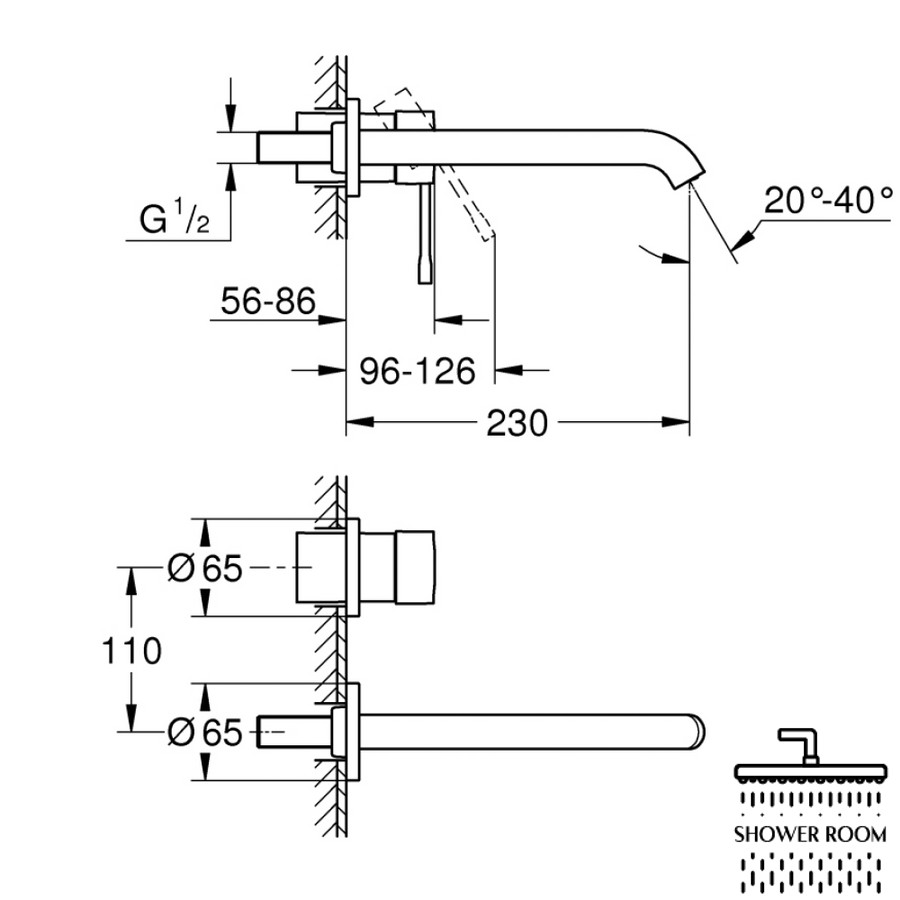 Внешняя часть смесителя для раковины Grohe Essence L-Size 19967001