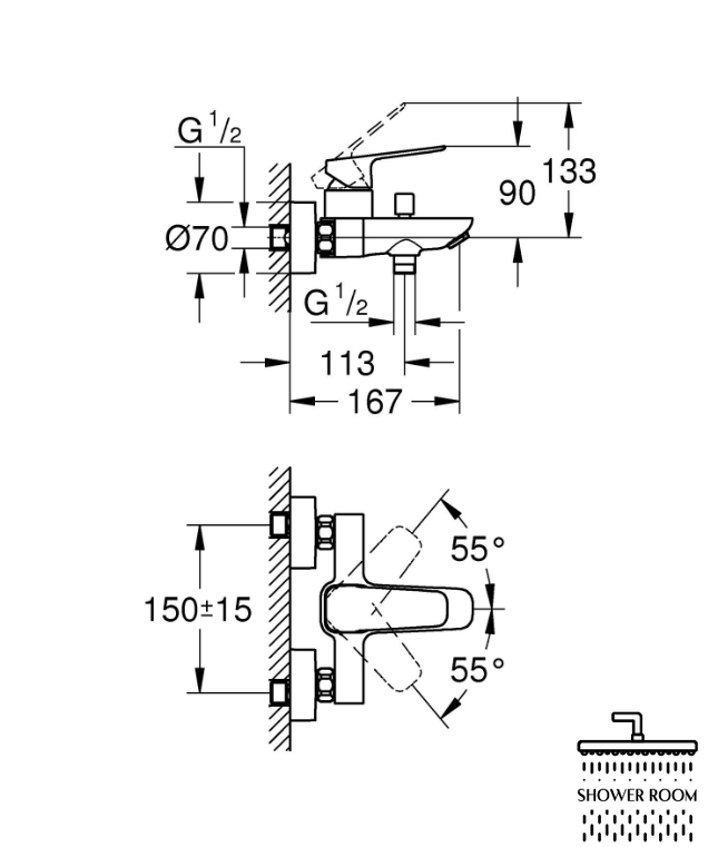 Змішувач для ванни Grohe Cubeo (1018130000)