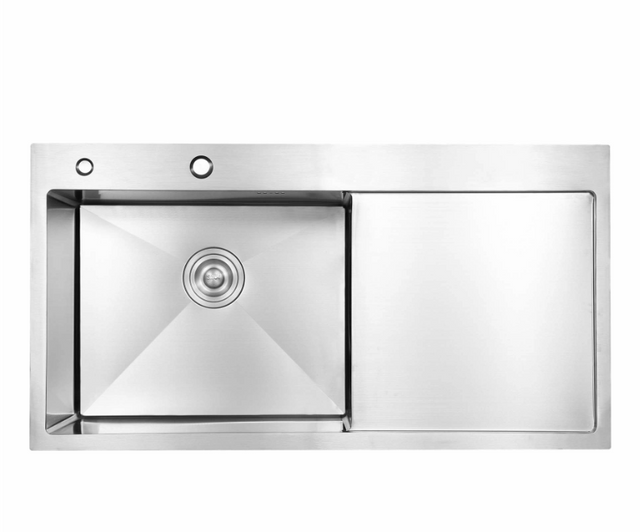 Мийка для кухні Lidz інтегрована Handmade H7849R крило праворуч (LDH7849BRUR45591) Brushed Steel 3,0/1,0 мм