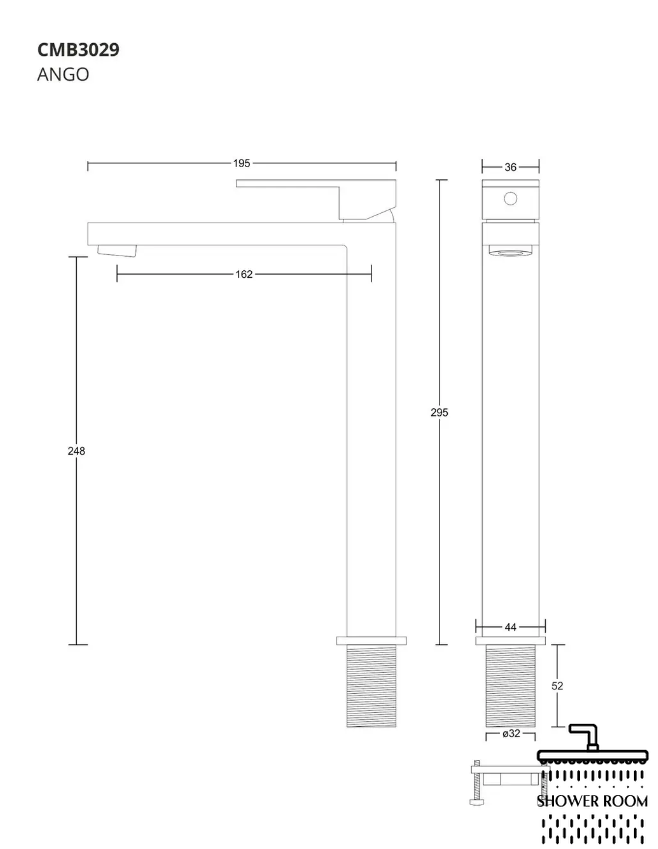 Смеситель для раковины (умывальник) Corsan ANGO CHROME CMB3029CH, хром высокий