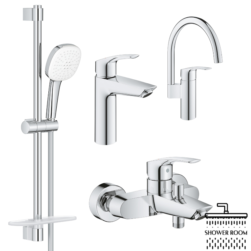 Набір змішувачів для ванни і кухні Grohe Eurosmart Tempesta 110 Cube (UA123248M3)