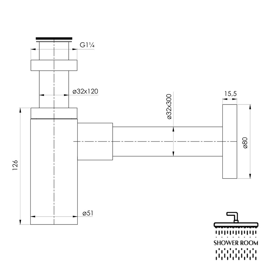 Сифон для умивальника, GRAFIKY Imprese ZMK041807600, графіт