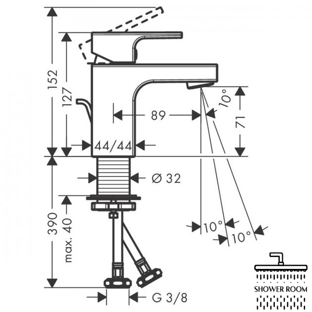 Змішувач для умивальника, HANSGROHE VERNIS 70 SHAPE 71560670, чорний матовий