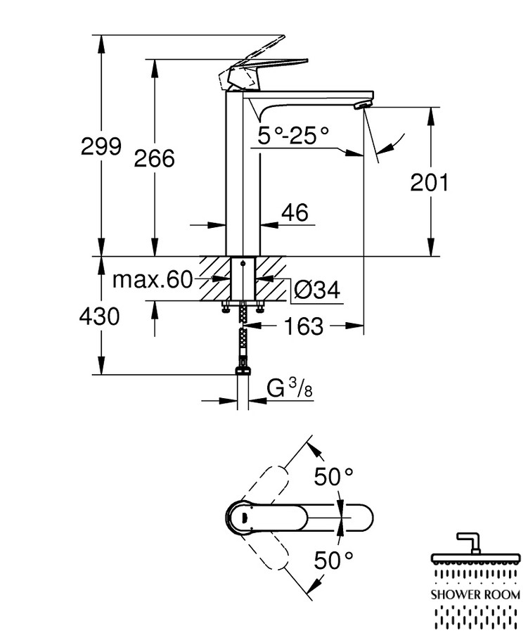 Смеситель для умывальника Grohe Eurosmart Cosmopolitan XL, хром (23921000)