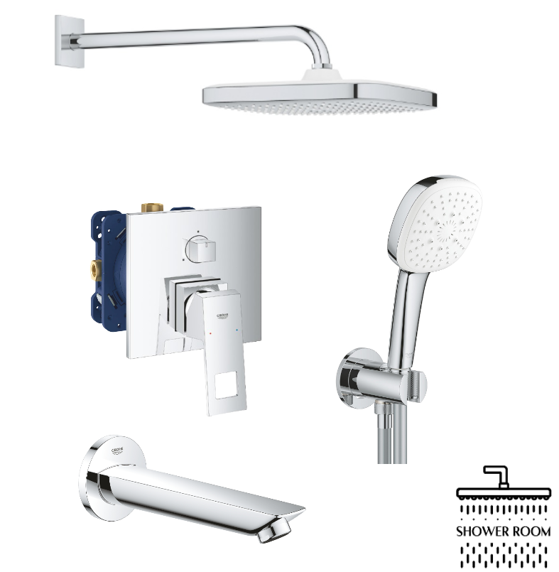 Душевая система скрытого монтажа Grohe Eurocube из Tempesta Cube 250 (26416SC6)