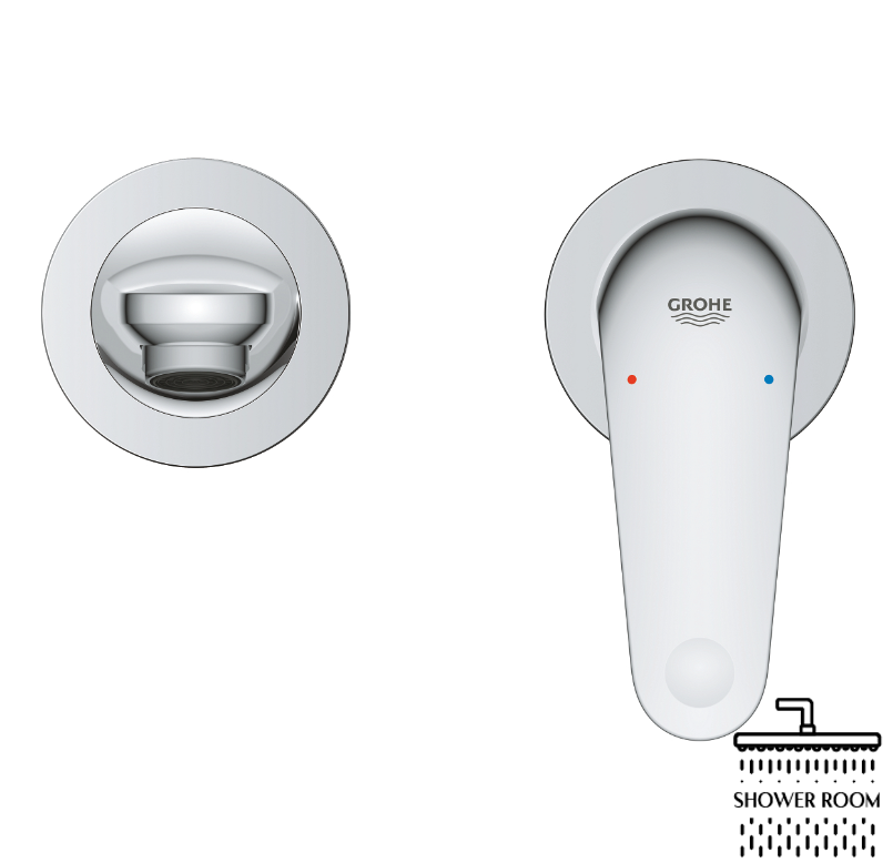 Смеситель для раковины на 2 отверстия Grohe Euroeco (24274001)