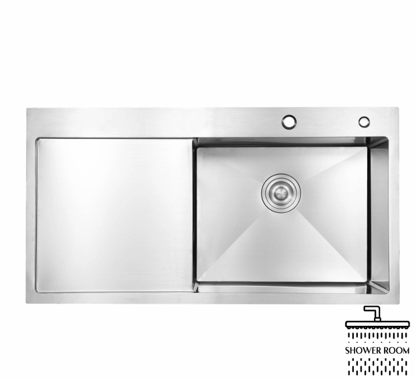 Мийка для кухні Lidz інтегрована Handmade H7849L крило ліворуч (LDH7849BRUL45592) Brushed Steel 3,0/1,0 мм
