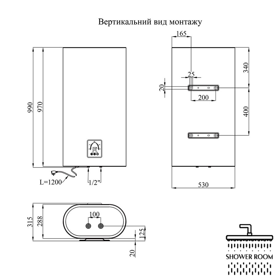 Водонагреватель Kroner Flacher K80F2-D с сухим ТЭНом