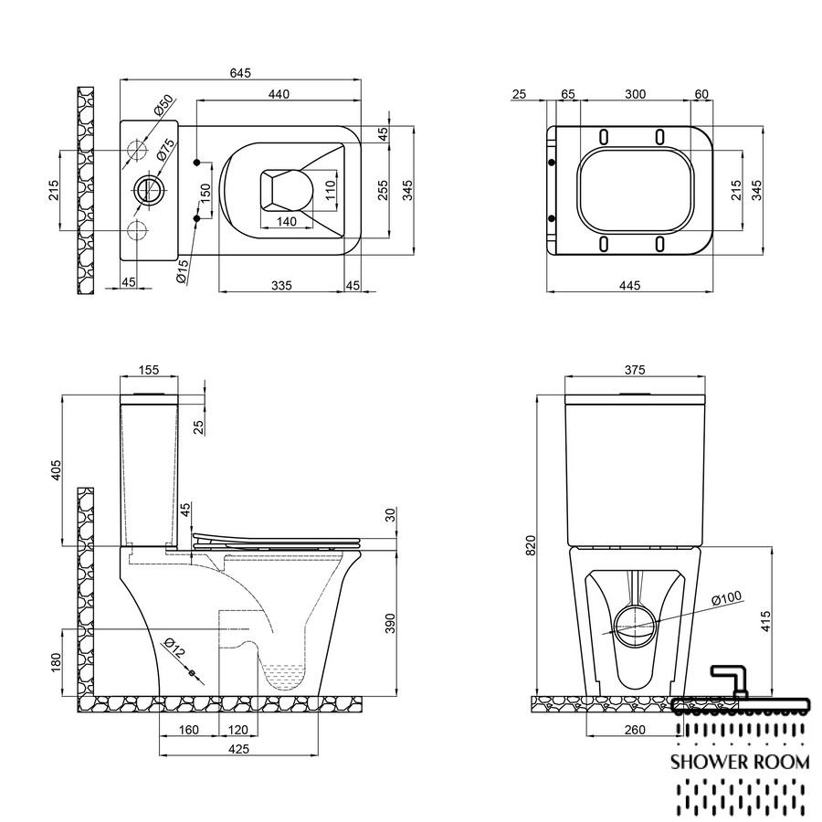 Унитаз-компакт Qtap Kalao безободковый с сиденьем Soft-close QT08221213AW