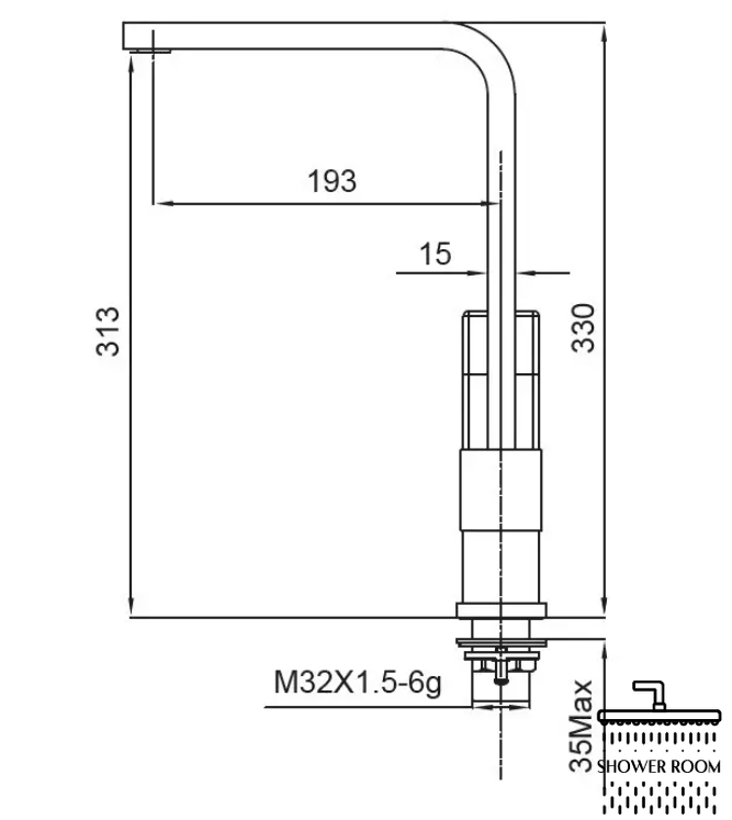 Смеситель для кухни Koer KB-70010-05 латунь KR3489, черный