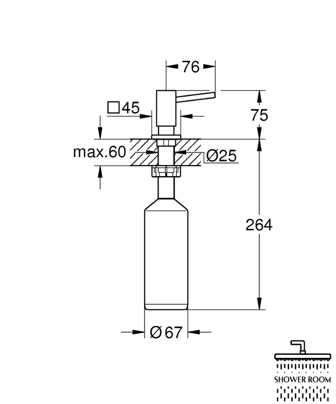 Дозатор жидкого мыла Grohe Cubic 40649000