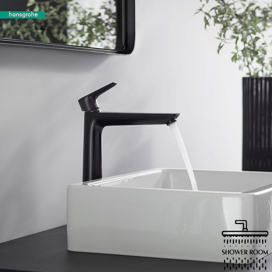 Змішувач для раковини 240, HANSGROHE Talis E 71716670, з донним клапаном, чорний матовий