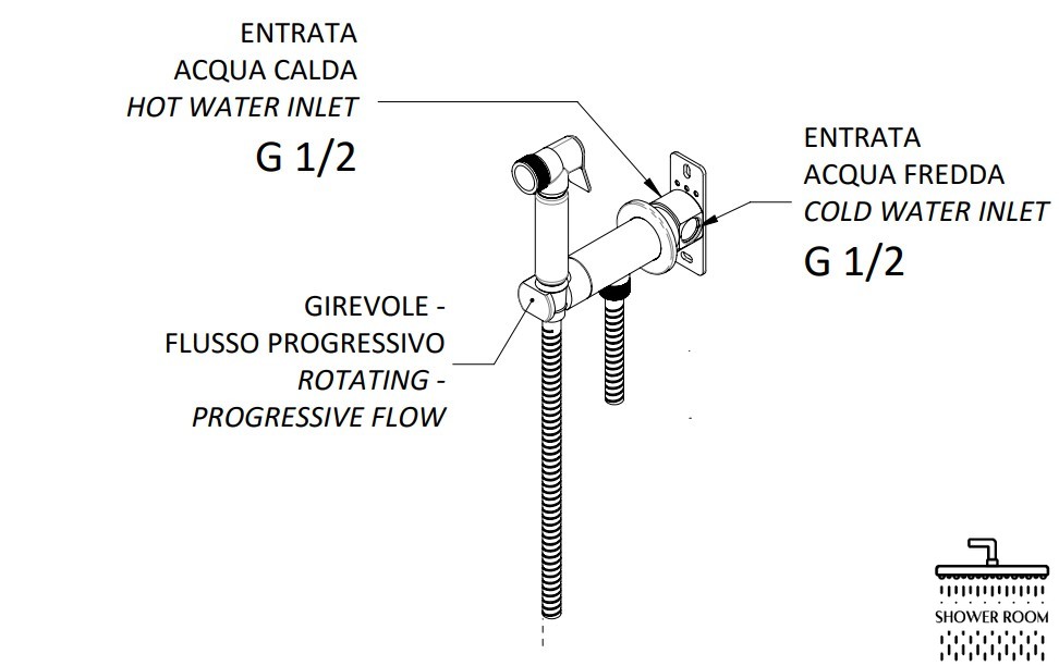 Інсталяція для унітазу Grohe 3в1 QuickFix Rapid SL+ гігієнічний душ із змішувачем та картриджем Mariain, чорний (38811KF0_B14185MNWP)