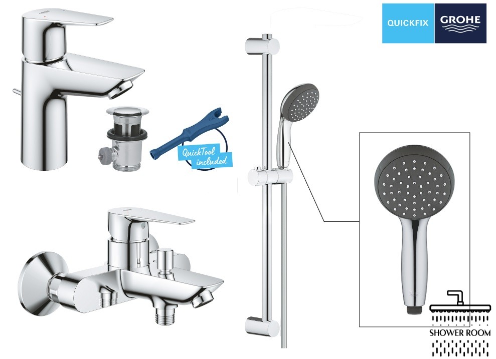 Комплект смесителей для ванной комнаты Grohe QuickFix Start Edge UA202501SQ