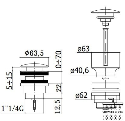 Донний клапан Paffoni Light ZSCA050NO