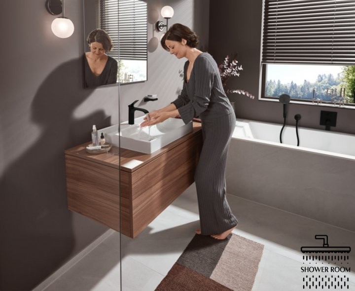 Змішувач для умивальника 110, HANSGROHE VIVENIS 75020670, чорний матовий