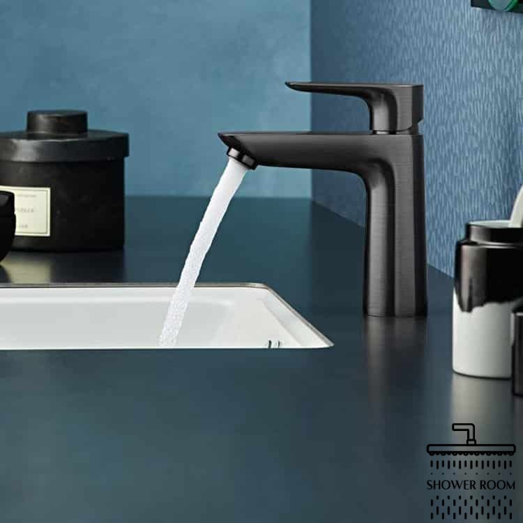 Змішувач для раковини одноважільний 110, HANSGROHE Talis E 71710670, з донним клапаном, чорний матовий