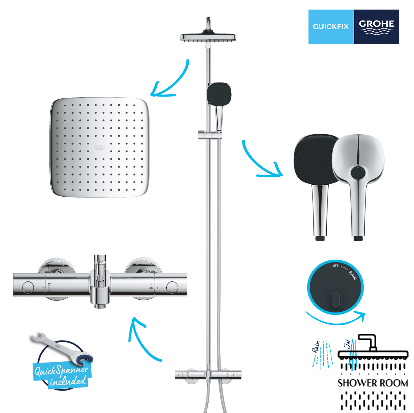 Душевая система термостатическая Grohe QuickFix Vitalio Comfort System 250 26984001