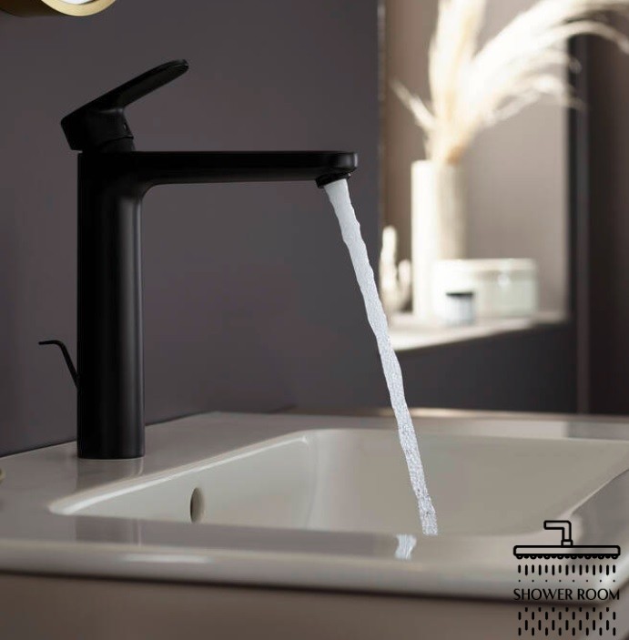 Змішувач для умивальника високий, HANSGROHE VERNIS BLEND 71552670, колір чорний матовий