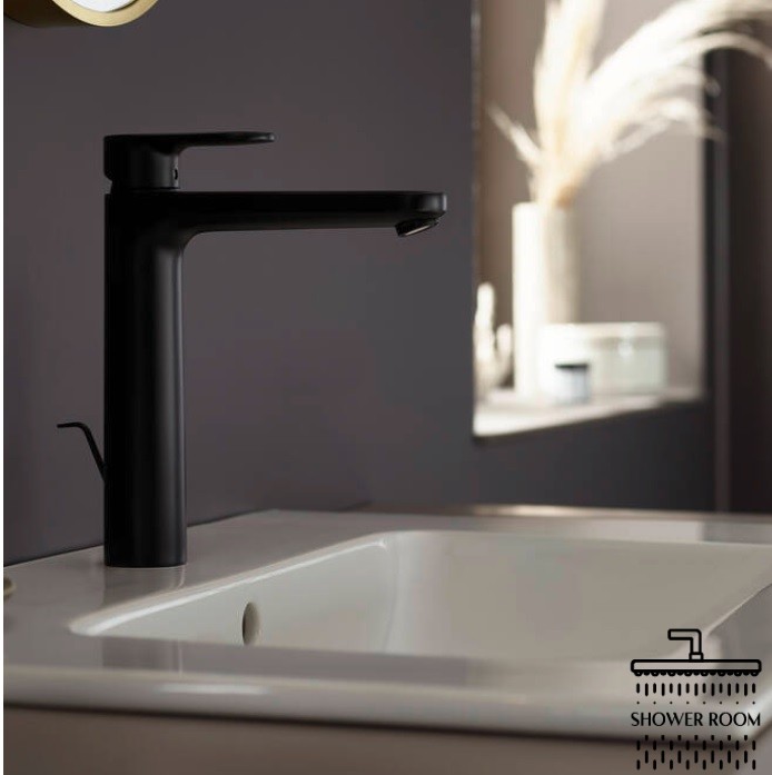 Змішувач для умивальника високий, HANSGROHE VERNIS BLEND 71552670, колір чорний матовий