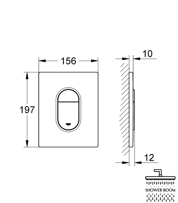 Комплект підвісного унітазу з інсталяцією Grohe Solido 4 в 1 (38528001+38844000+3855800M+39328000) з овальною кнопкою (39536000)