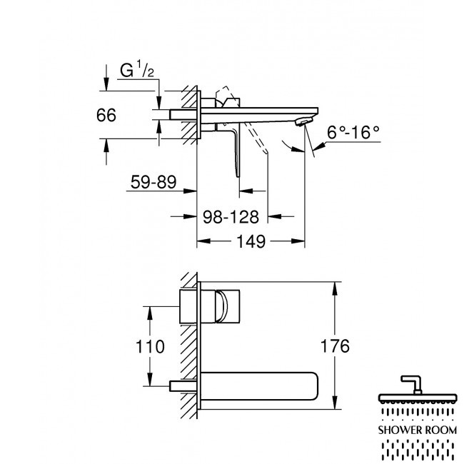 Смеситель для раковины скрытого монтажа, GROHE LINEARE NEW 19409001