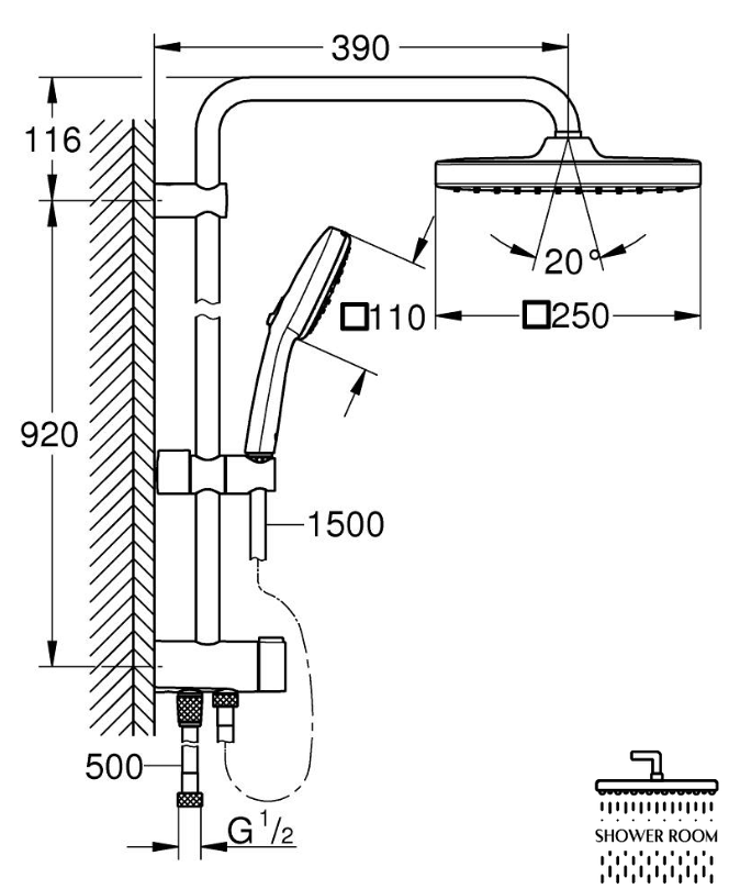 Набір змішувачів 3 в 1 для ванної кімнати Grohe M-Size Euroeco UA32724265RM