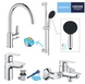 Комплект смесителей для ванной комнаты и кухни Grohe QuickFix Start Edge UA202501SK