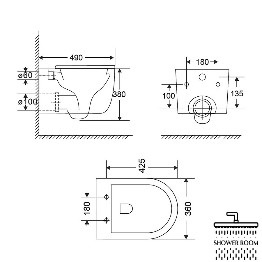 Унитаз подвесной Qtap Taurus безободковый с сиденьем Soft-close QT2433084EUQMB