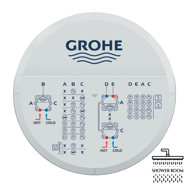 Душова система Grohe Plus прихованого монтажу для ванни з Tempesta 250 (UA24093687)