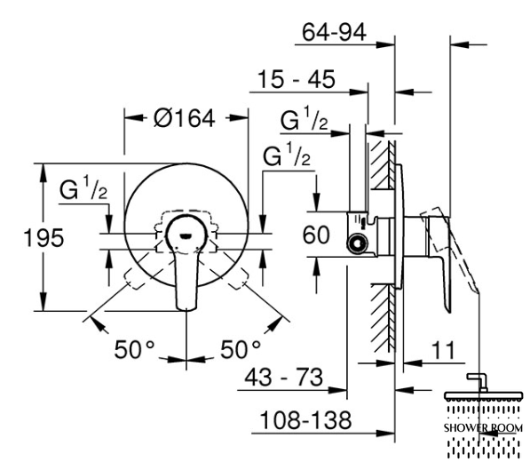 Готовий комплект Grohe для гігієнічного душу Start з Vitalio Trigger Spray 30 (LI202306QF )