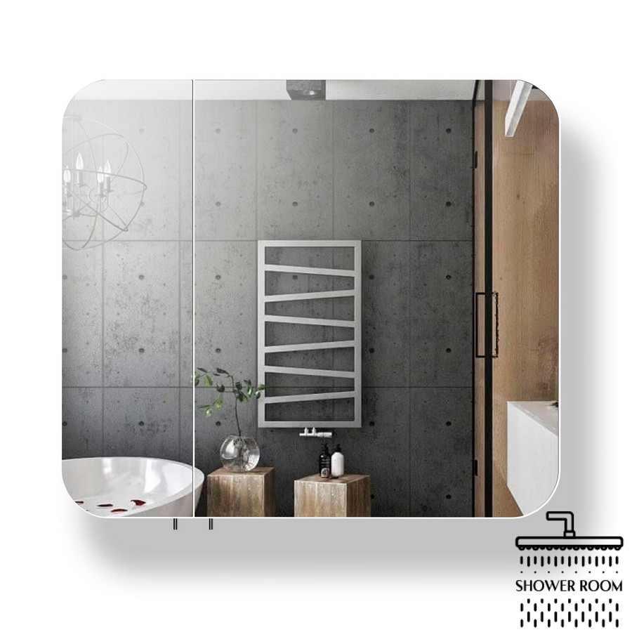 Дзеркальна шафа для ванної кімнати Мойдодир Сорренто ЗШ-80х80