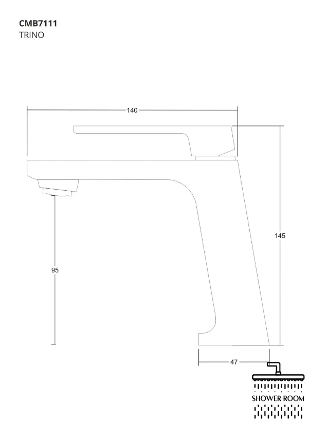 Смеситель для раковины (умывальник) Corsan CMB7111BL, TRINO BLACK MATT, черный низкий