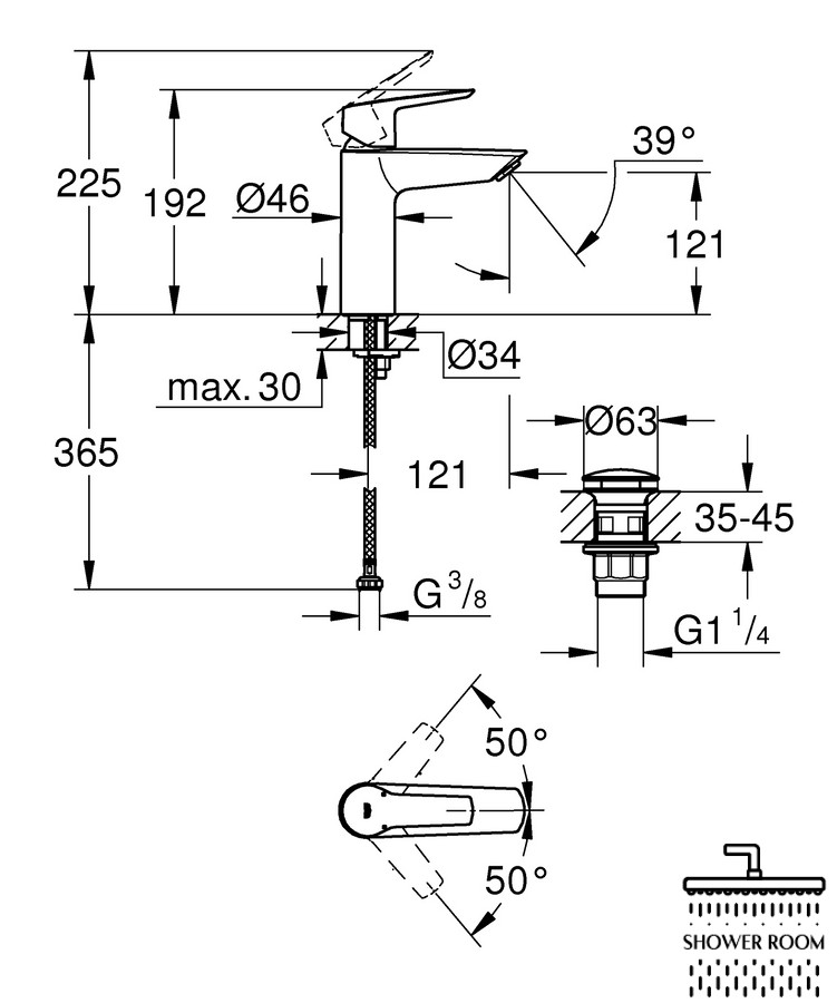 Смеситель для раковины M-размера Grohe QuickFix Start 235752432