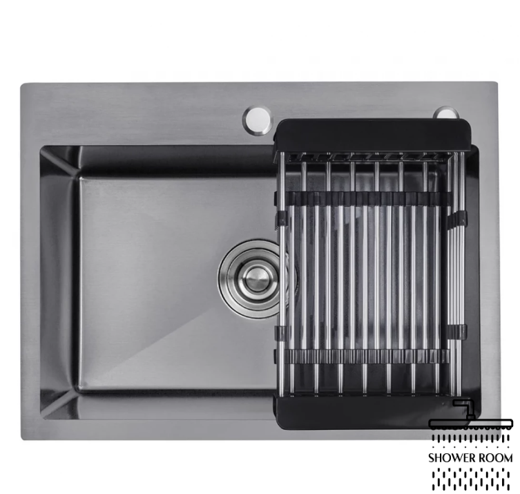 Комплект кухонної мийки Kroner KRP Schwarze - 5843HM PVD (3,0/1,0 мм)