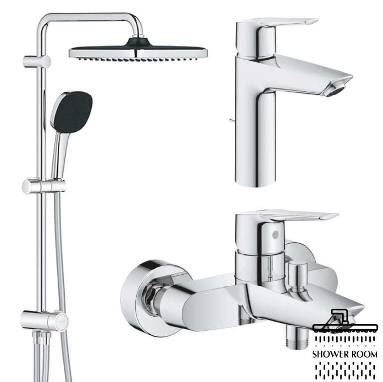 Набор смесителей 3 в 1 для ванной комнаты Grohe QuickFix Start M-Size UA202305RM