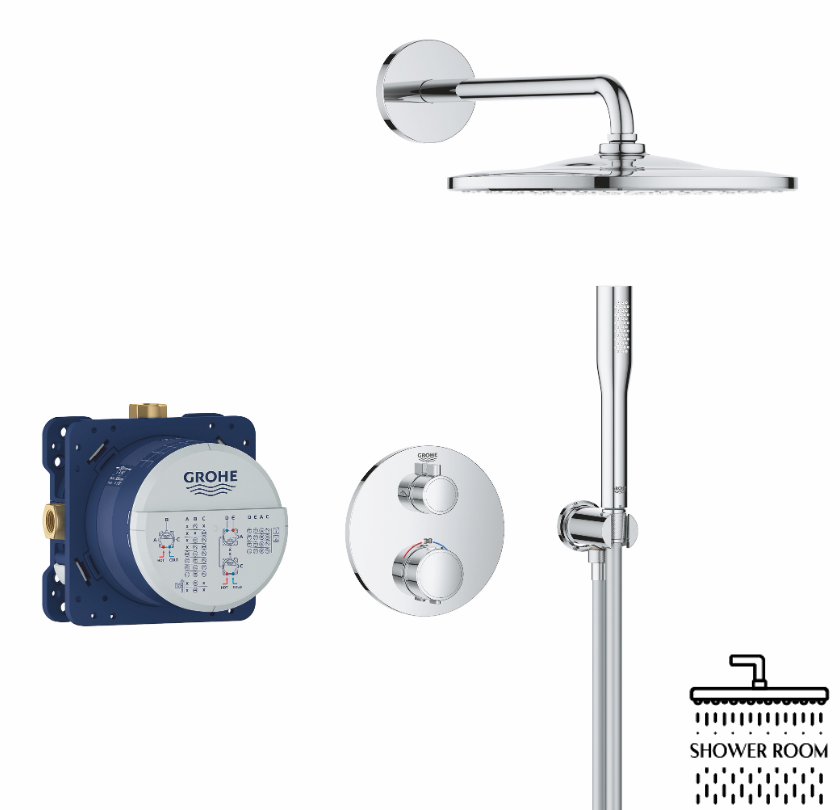 Душевая система скрытого монтажа Grohe Grohtherm с Rainshower 310, хром (34869000)