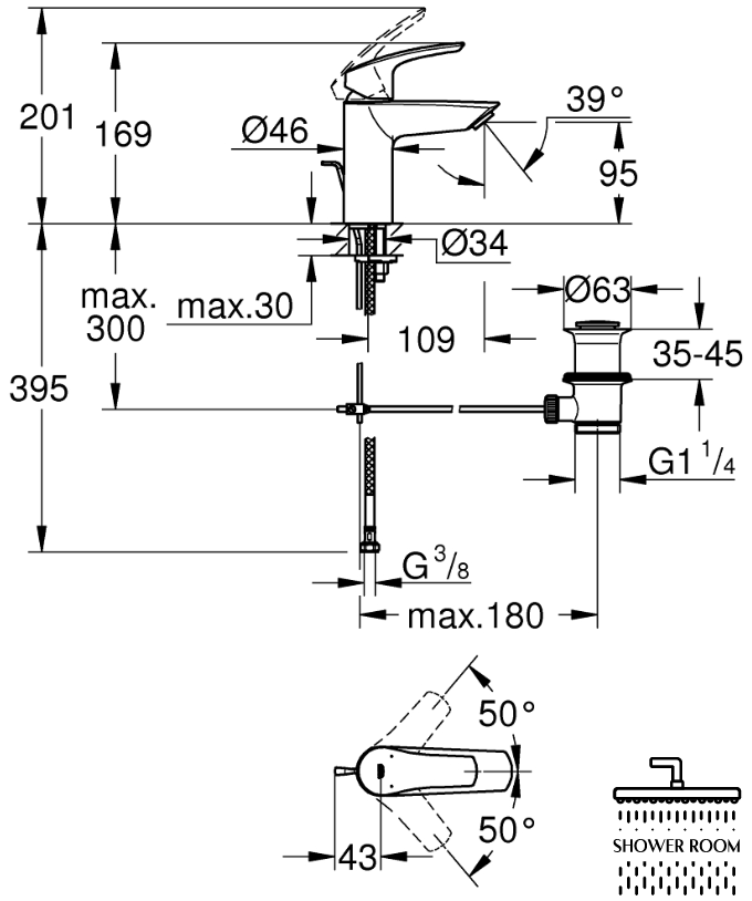 Смеситель для раковины Grohe Eurosmart S-Size (332652433)