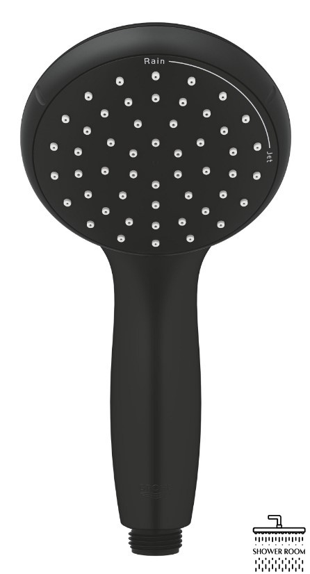 Одноважільний змішувач для ванни Grohe QuickFix Start + душовий набір (UA30330701), чорний