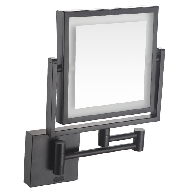Зеркало квадратное подвесное с подсветкой, VOLLE 2500.280604 с датчиком движения, черное