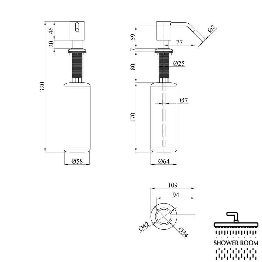 Дозатор для миючого засобу Kroner KRP Spender-SCH049