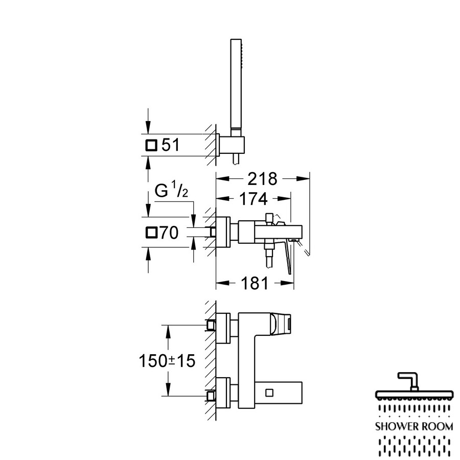 Змішувач для ванни Grohe Eurocube 23141000