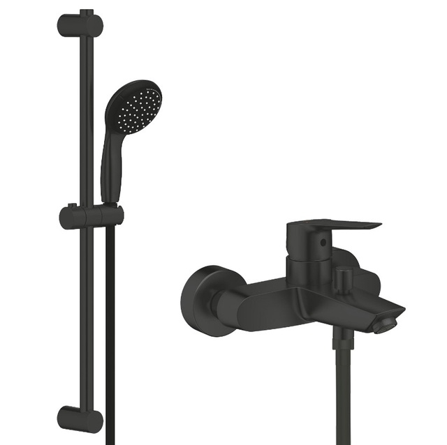 Однорычажный смеситель для ванны Grohe QuickFix Start + душевой гарнитур (UA30330702), черный
