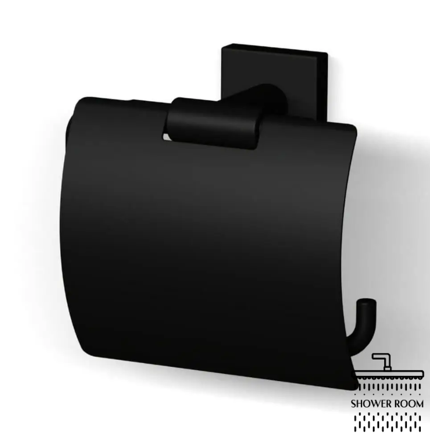 Тримач для туалетного паперу з кришкою IMPRESE BILOVEC 142255B, чорний