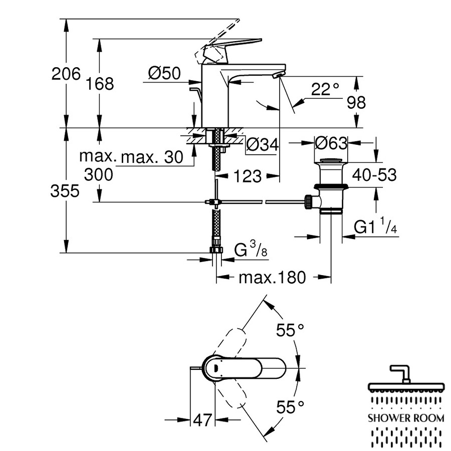 Змішувач для раковини Grohe Eurosmart Cosmopolitan M-Size 23325000