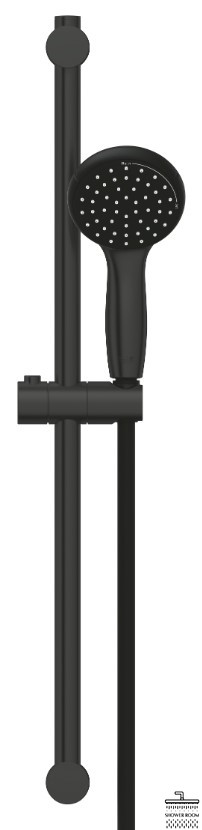 Одноважільний змішувач для душу Grohe QuickFix Start + душовий гарнітур (UA30330801), чорний