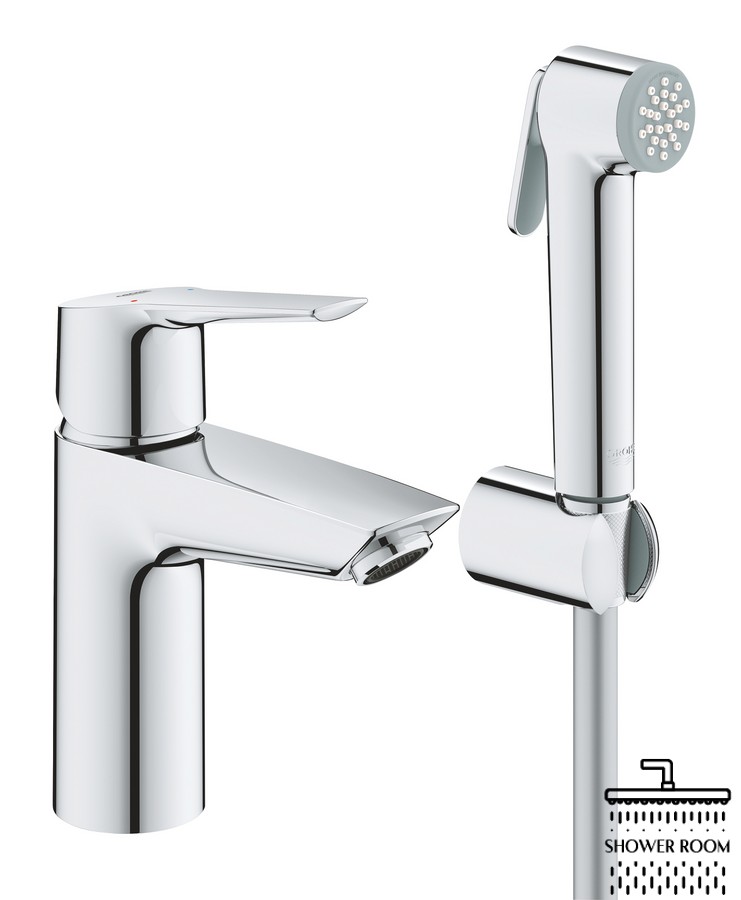 Смеситель для раковины с гигиеническим душем Grohe QuickFix Start 23123003