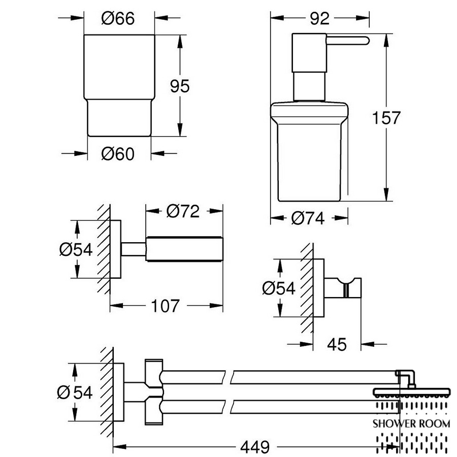 Набір аксесуарів Grohe Essentials 40846001