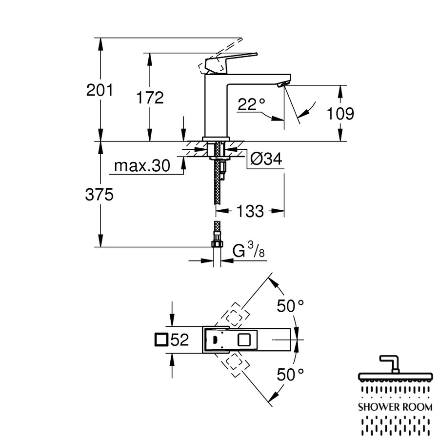 Смеситель для раковины Grohe Eurocube M-Size 23446000