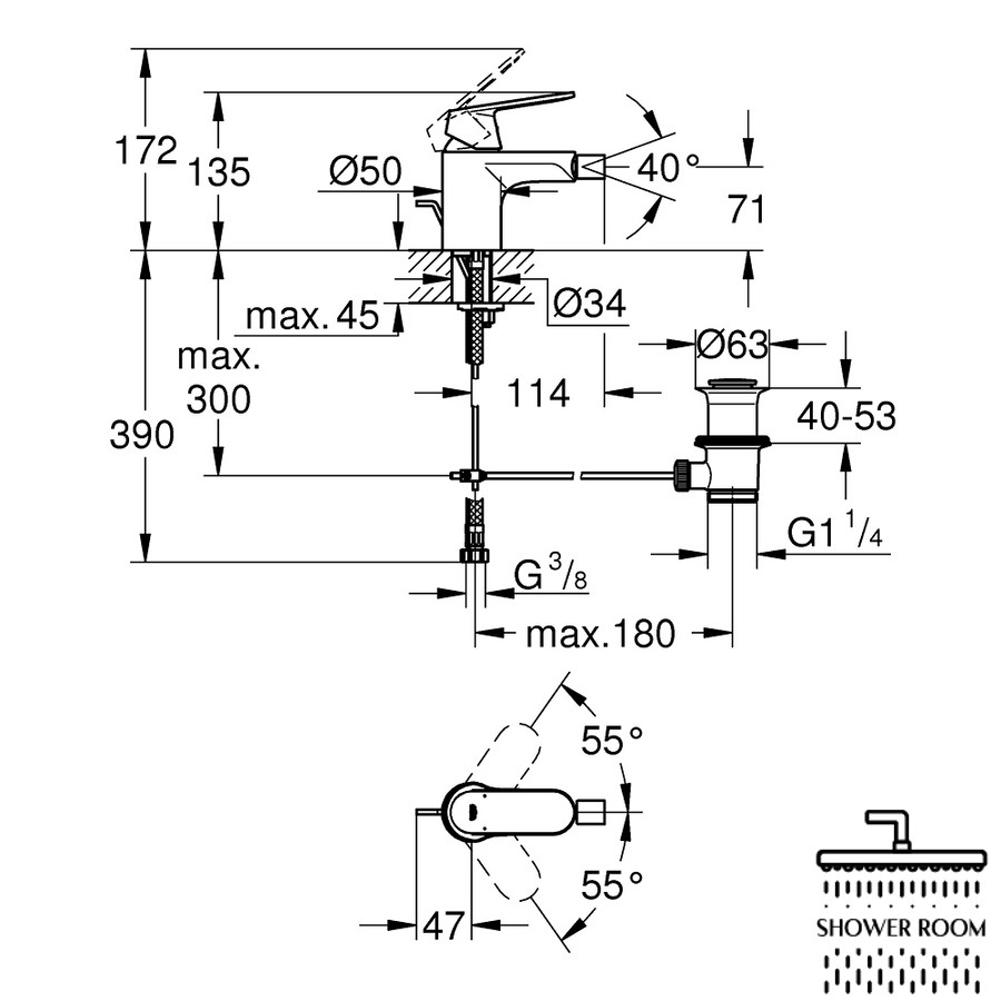 Змішувач для біде Grohe Eurosmart Cosmopolitan 32839000